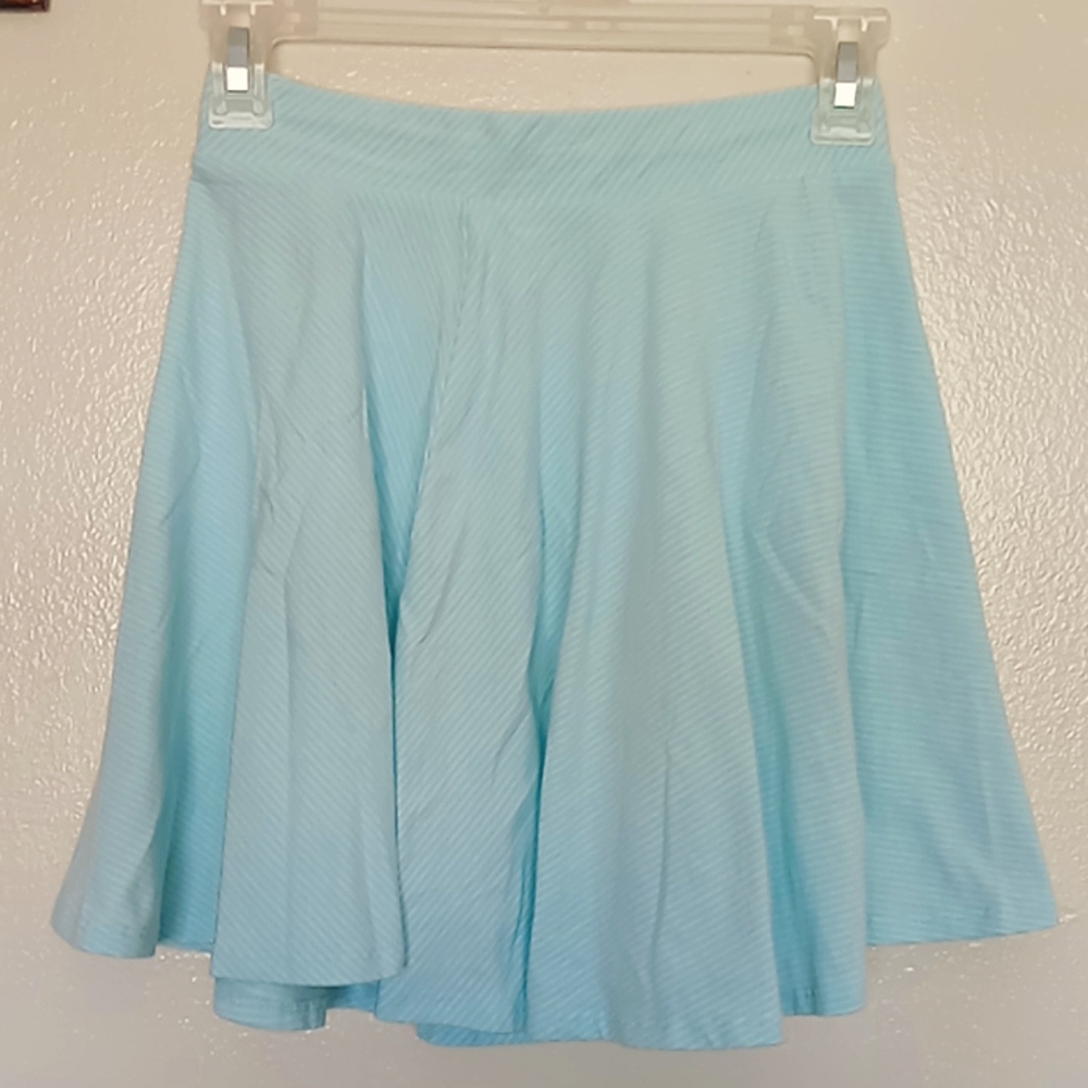 Light Blue and White Skater Skirt